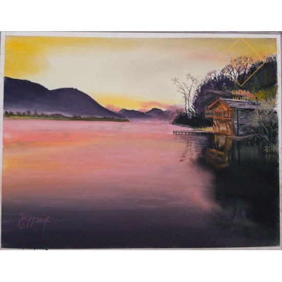 Duke of Portland Boathouse, Ullswater, Pink Sunset, SOLD