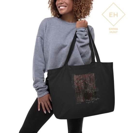 Saturn and Jupiter Large organic tote bag